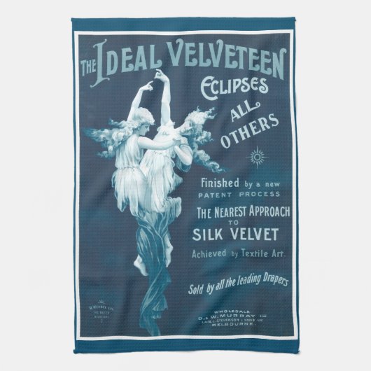 Vintages Velvet-Werbeplakat Geschirrtuch (Vertikal)