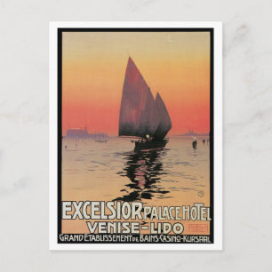 Vintages Venedig Excelsior Palace Travel Ad Postkarte