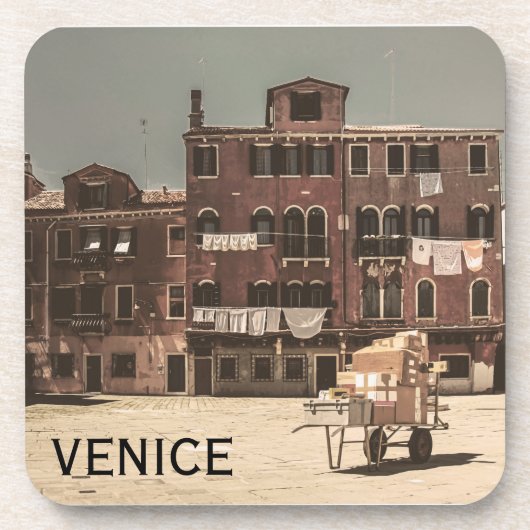 Vintages Venedig Getränkeuntersetzer (Vorderseite)