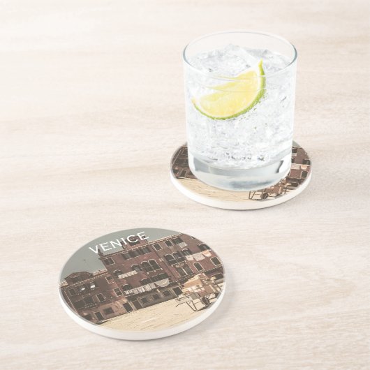 Vintages Venedig Getränkeuntersetzer (Seite)