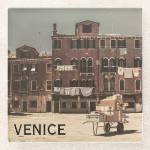 Vintages Venedig Glasuntersetzer