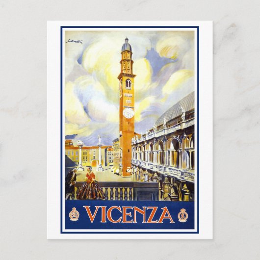 Vintages Venedig, Italien, Reiseplakat Postkarte (Vorderseite)