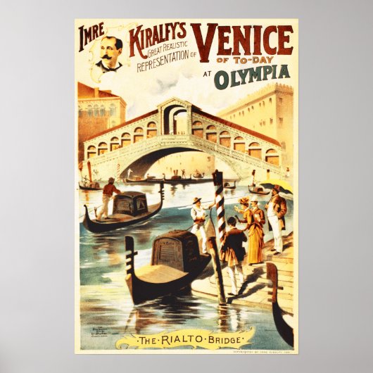 Vintages Venedig von heute, Rialto Brücke Poster (Vorne)