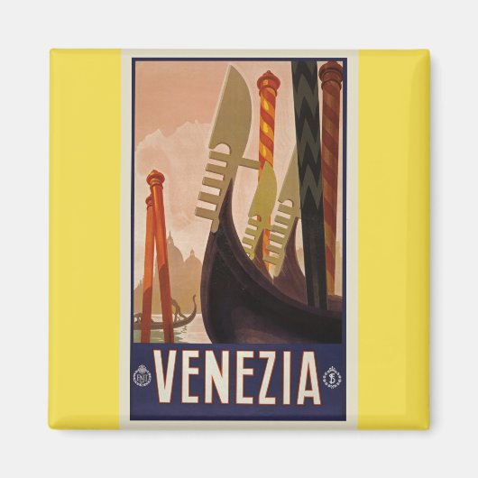 Vintages venezianisches Boote-Poster-Magnet Magnet (Vorne)