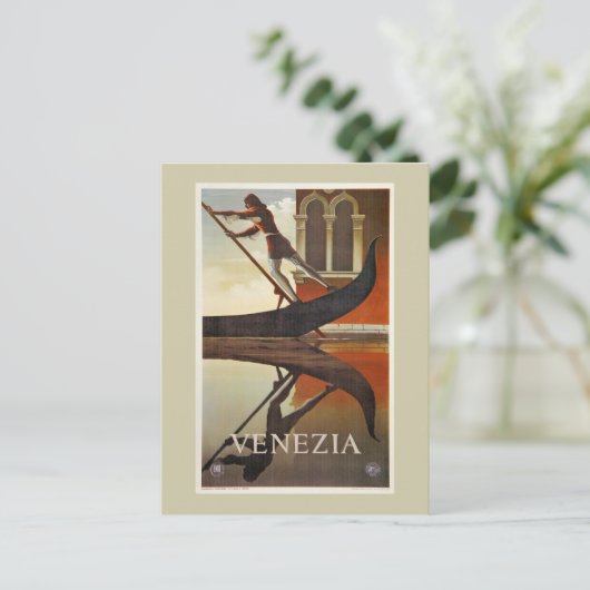 Vintages venezianisches Reiseplakat Postkarte (Stehend Vorderseite)