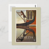 Vintages venezianisches Reiseplakat Postkarte (Vorne/Hinten)