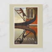 Vintages venezianisches Reiseplakat Postkarte (Vorderseite)