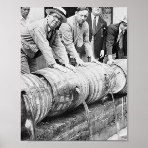 Vintages Verbot Bootlegger Beer Alcohol Dumping Poster