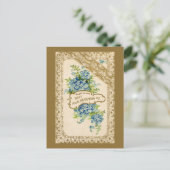 Vintages Vergessen-Me-not Postkarte (Stehend Vorderseite)