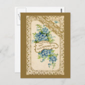 Vintages Vergessen-Me-not Postkarte (Vorne/Hinten)