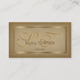 Vintages, vergoldetes, altes Papier Visitenkarte