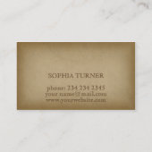 Vintages, vergoldetes, altes Papier Visitenkarte (Rückseite)