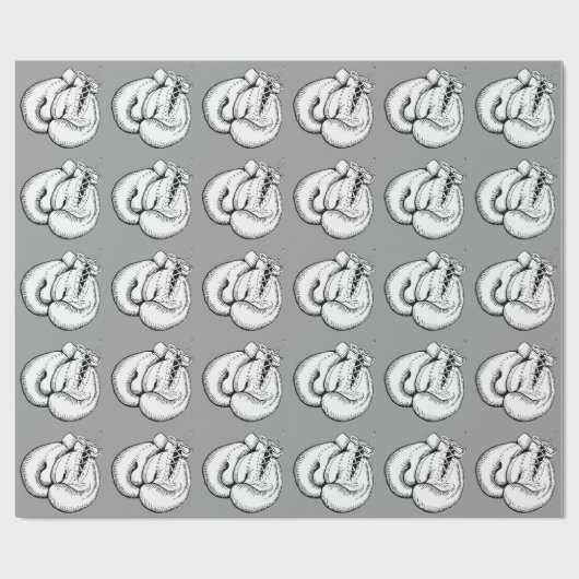 VINTAGES VERPACKEN-HANDSCHUHE (GRAUES) GESCHENKPAPIER (Flach)