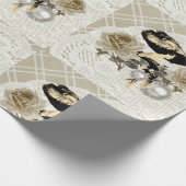 Vintages Verpackungs-Papier Damen-Ivory Lace Geschenkpapier (Ecke)