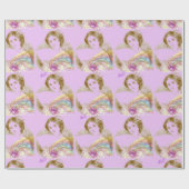 Vintages Verpackungs-Papier Fan-Damen-Matte Geschenkpapier (Flach)