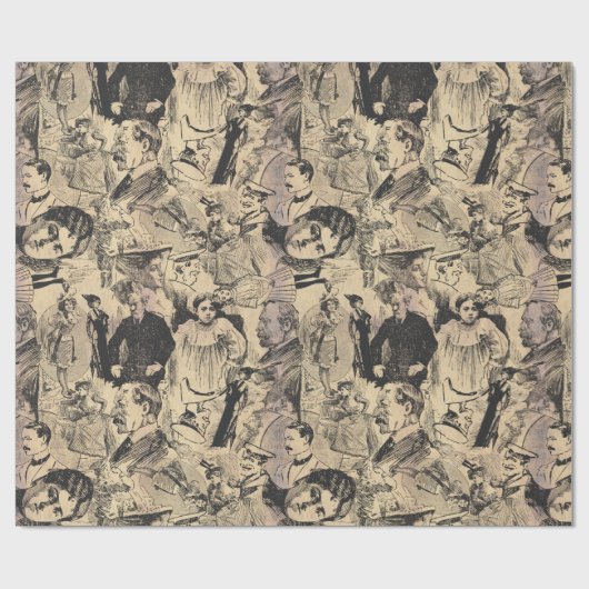 Vintages Verpackungspapier Geschenkpapier (Flach)