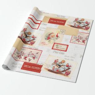 Vintages Versandpapier für die Postkarte Geschenkpapier