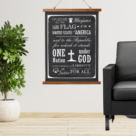 Vintages Versprechen im Stil der Tafel Wandteppich Mit Holzrahmen