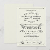 Vintages verziertes blühen Hochzeits-Einladungen Einladung (Vorne/Hinten)