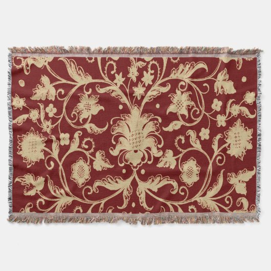 Vintages verziertes Blumenmuster Decke (Vorderseite)