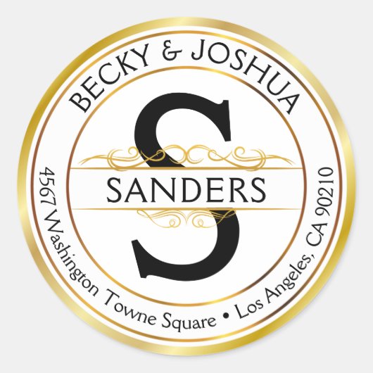 Vintages Verziertes Gold-Erstklassezeichen Runder Aufkleber (Vorderseite)