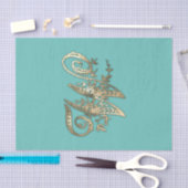 Vintages Verziertes Gold Monogram W-Tissue Paper Seidenpapier (Handwerk)