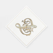 Vintages Verziertes Gold Monogram Z Paper Napkin Serviette (Ecke)