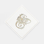 Vintages Verziertes Gold Monogramm C Serviette (Ecke)