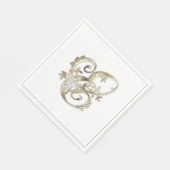 Vintages Verziertes Gold Monogramm E Serviette (Ecke)