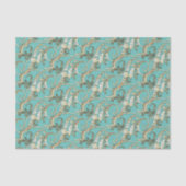 Vintages Verziertes Gold-Monogramm-F-Tissue-Papier Seidenpapier (Vorderseite)