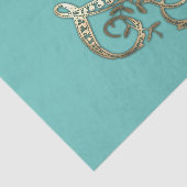 Vintages Verziertes Gold Monogramm H-Tissue Paper Seidenpapier (Ausschnitt)