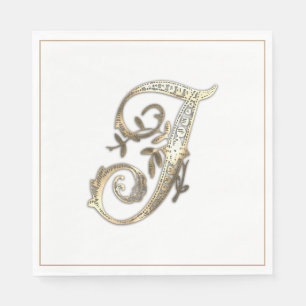 Vintages Verziertes Gold Monogramm I Serviette