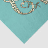 Vintages Verziertes Gold Monogramm J-Tissue Paper Seidenpapier (Ausschnitt)