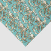 Vintages Verziertes Gold Monogramm J-Tissue Paper Seidenpapier (Ausschnitt)