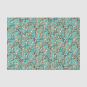 Vintages Verziertes Gold-Monogramm-R-Tissue-Papier Seidenpapier