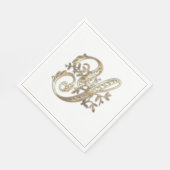 Vintages Verziertes Gold Monogramm Y Serviette (Ecke)