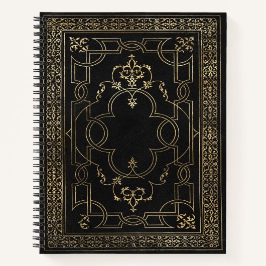Vintages Verziertes Gold Notizblock (Vorderseite)