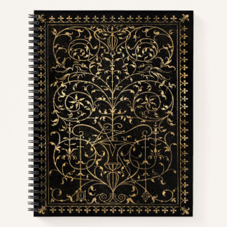 Vintages Verziertes Gold Notizblock