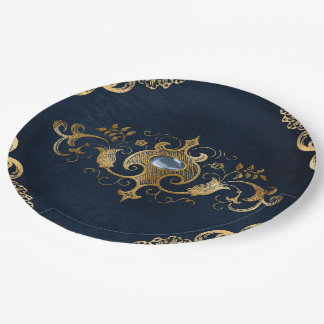 Vintages Verziertes Gold Pappteller