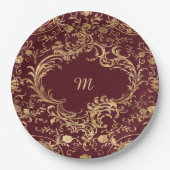 Vintages Verziertes Gold Pappteller (Vorderseite)