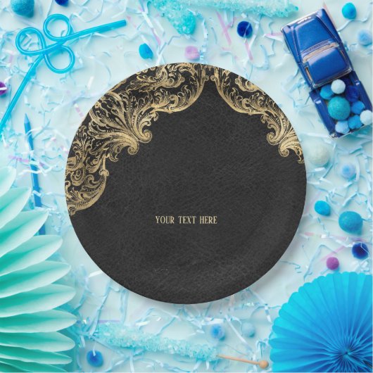 Vintages Verziertes Gold Pappteller (Party)