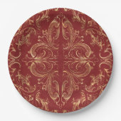 Vintages Verziertes Gold Pappteller (Vorderseite)