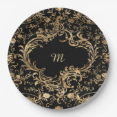 Vintages Verziertes Gold Pappteller (Vorderseite)