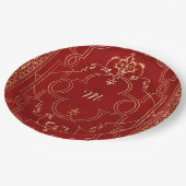 Vintages Verziertes Gold Pappteller (Schrägansicht)