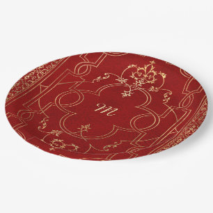 Vintages Verziertes Gold Pappteller