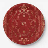 Vintages Verziertes Gold Pappteller (Vorderseite)