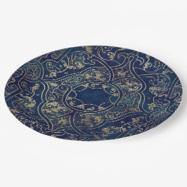 Vintages Verziertes Gold Pappteller