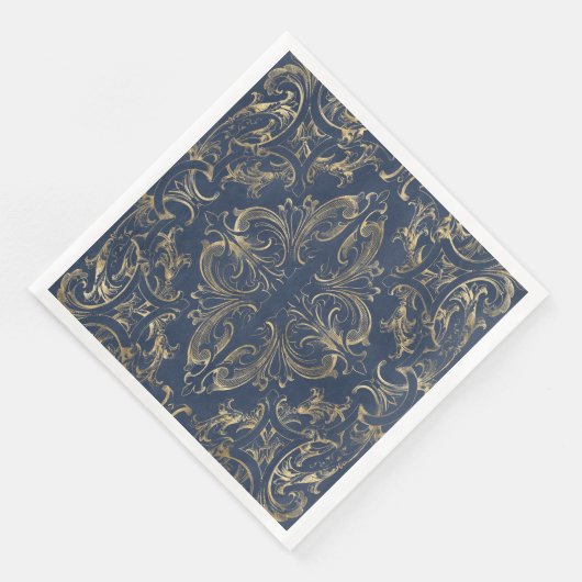 Vintages Verziertes Gold Serviette (Ecke)