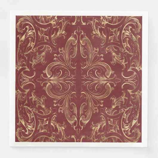 Vintages Verziertes Gold Serviette (Vorderseite)