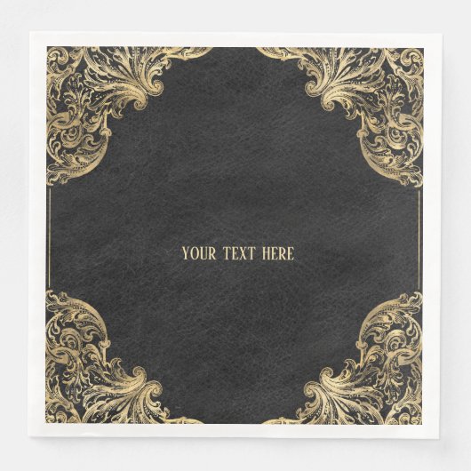 Vintages Verziertes Gold Serviette (Vorderseite)